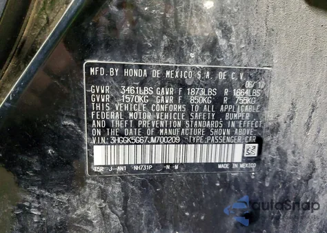 2018 Honda Fit Sport z USA, uszkodzony, nr VIN 3HGGK5G67JM700209